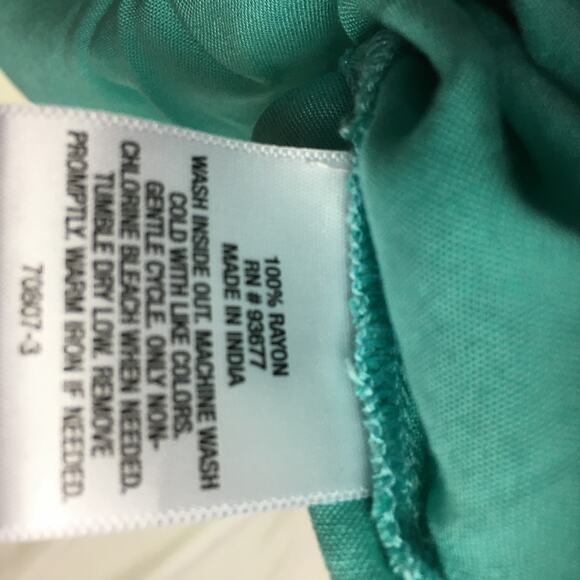 A.n.a Ruffle short sleeve tee turquoise tie dye XL - Picture 12 of 13